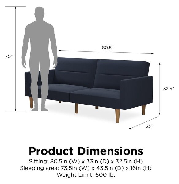 Ciemnoniebieska rozkładana sofa Støraa Mainstays