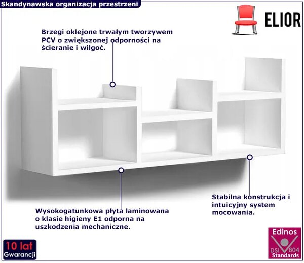 Biała minimalistyczna nadstawka na biurko P0-M21