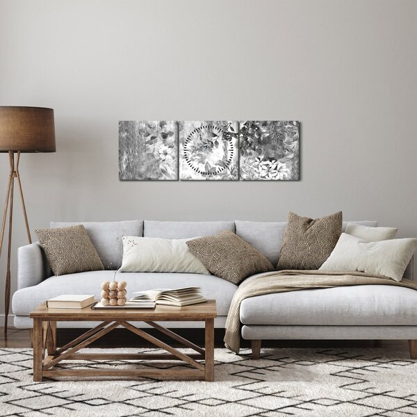 Obraz - Romantyczny ogród (z zegarem) (90x30 cm)