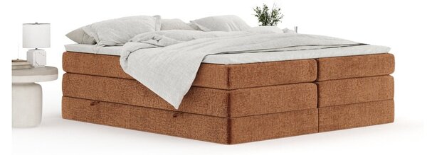 Pomarańczowe łóżko kontynentalne ze schowkiem bez zagłówka 140x200 cm Juniper – Maison de Rêve