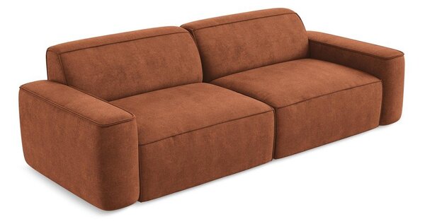 Sofa z tkaniny szenilowej w kolorze terakoty 244 cm Omao – Makamii