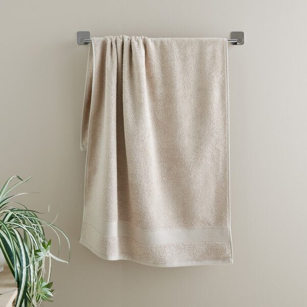 Beżowy bawełniany ręcznik kąpielowy frotte 70x120 cm Anti-Bacterial – Catherine Lansfield