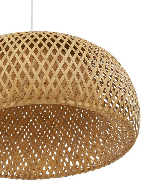 Lampa wisząca Jadwiga Lindby, możliwość ściemniania, jasne drewno, salon / jadalnia, bambus, skandynawski