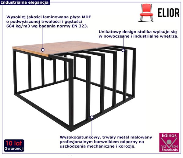 Industrialny stolik kawowy do salonu H7-E79