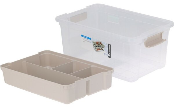 Storage Solutions Pojemnik plastikowy do przechowywania z wkładem 9 l, 35 x 23 x 17 cm