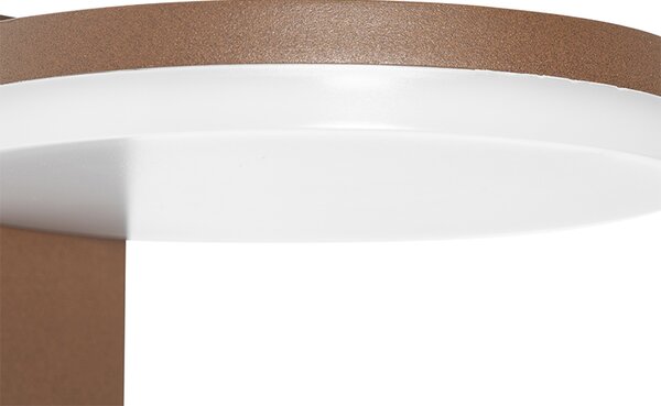 Nowoczesna lampa ścienna zewnętrzna brązowa rdza z wbudowanym LED IP54 - Esmee