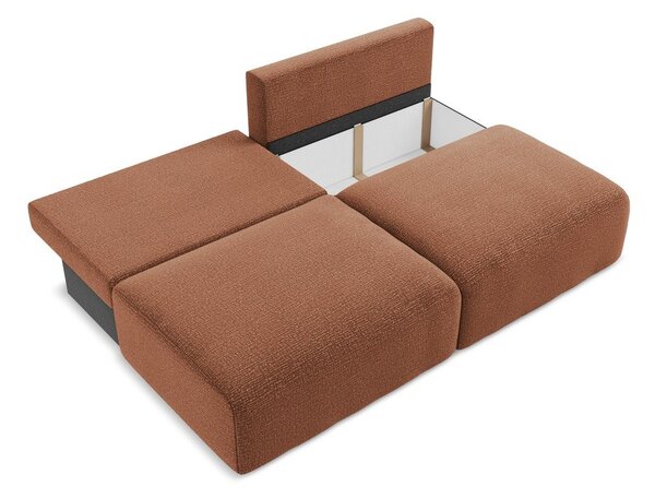Ceglasta rozkładana/ze schowkiem sofa 216 cm Kalena – Makamii