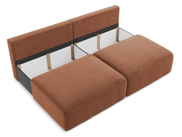 Ceglasta rozkładana/ze schowkiem sofa 216 cm Kalena – Makamii