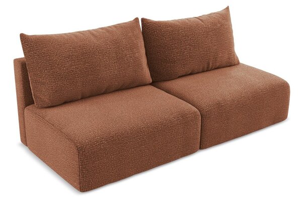 Ceglasta rozkładana/ze schowkiem sofa 216 cm Kalena – Makamii