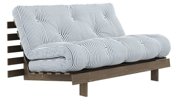 Biała/jasnoniebieska rozkładana sofa 140 cm Roots - Karup Design