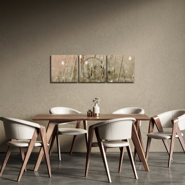 Obraz - Harmonious Meadow (z zegarem) (90x30 cm)