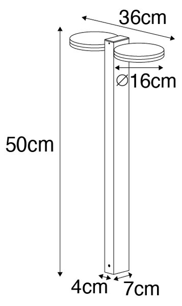 Zewnetrzna Stojąca lampa zewnętrzna czarna 50 cm z 2 punktami LED IP44 - Esmee Oswietlenie zewnetrzne