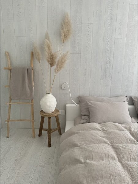 Beżowa pościel jednoosobowa muślinowa 135x200 cm Plain Muslin – Butter Kings