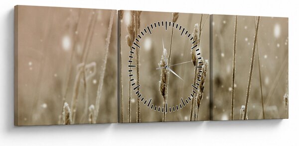 Obraz - Harmonious Meadow (z zegarem) (90x30 cm)