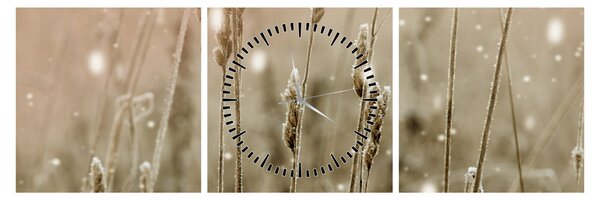 Obraz - Harmonious Meadow (z zegarem) (90x30 cm)