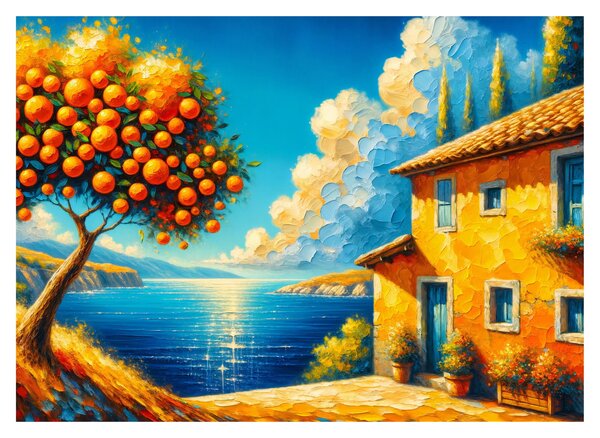 Obraz - Dom z pomarańczami II. (70x50 cm)