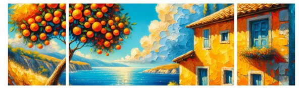 Obraz - Dom z pomarańczami II. (170x50 cm)