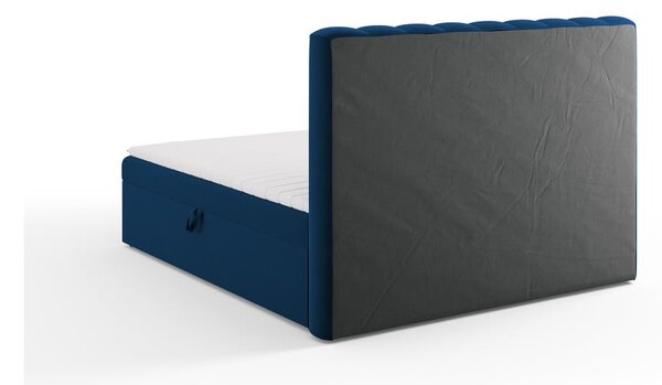 Ciemnoniebieskie łóżko boxspring ze schowkiem 180x200 cm Gina – Milo Casa