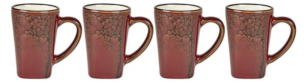 Czerwone kamionkowe kubki na espresso zestaw 4 szt. 100 ml Hela – Villa Collection