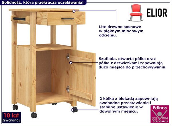 Drewniana mobilna szafka kuchenna Z1-W47
