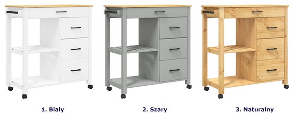 Mobilna szara szafka kuchenna z szufladami A8-B46