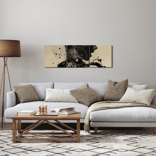 Obraz - Kobieta jazzowa (z zegarem) (90x30 cm)