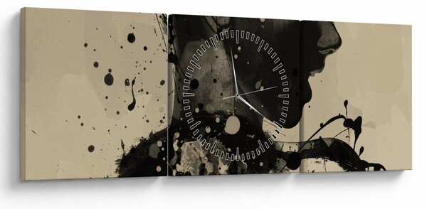 Obraz - Kobieta jazzowa (z zegarem) (90x30 cm)