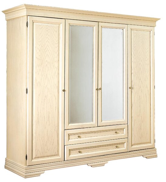 Szafa CCS-1 czterodrzwiowa do salonu Krem Patyna Fornir Carmen La Crema 210 cm