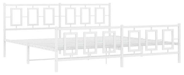 Białe metalowe łóżko małżeńskie 180x200 cm - Esenti