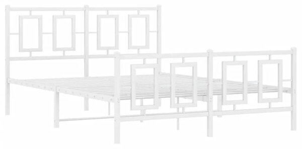 Białe metalowe łóżko małżeńskie w stylu loft 160x200 cm - Esenti