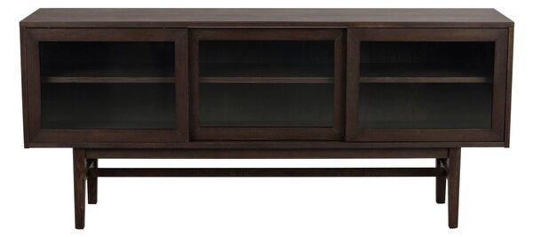 Brązowa witryna w dekorze dębu z drzwiami przesuwnymi 170x75 cm Hazelton – Rowico