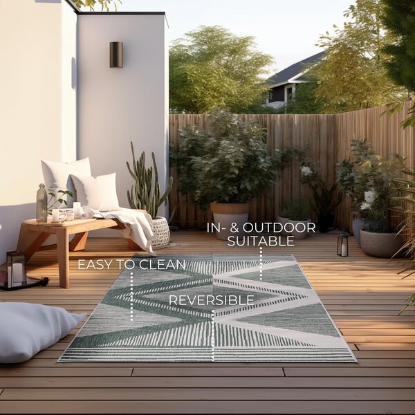 Zielono-kremowy dywan odpowiedni na zewnątrz 120x170 cm Gemini – Elle Decoration