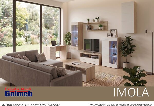 Komoda 1D Imola Dąb Sonoma 80 cm Biały mat