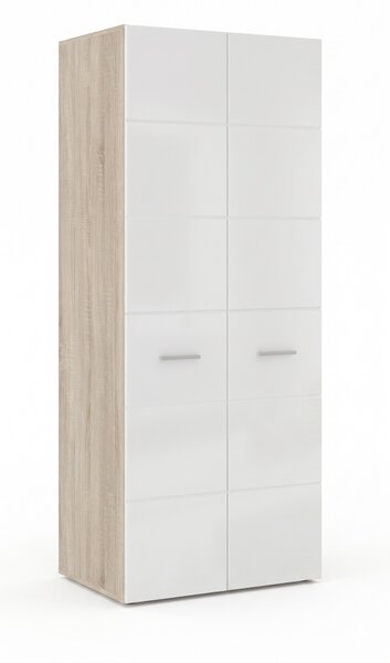 Szafa 2D Imola - Dąb Sonoma 80 cm Biały mat