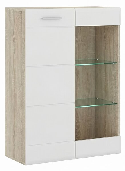 Komoda 1D Imola Dąb Sonoma 80 cm Biały mat
