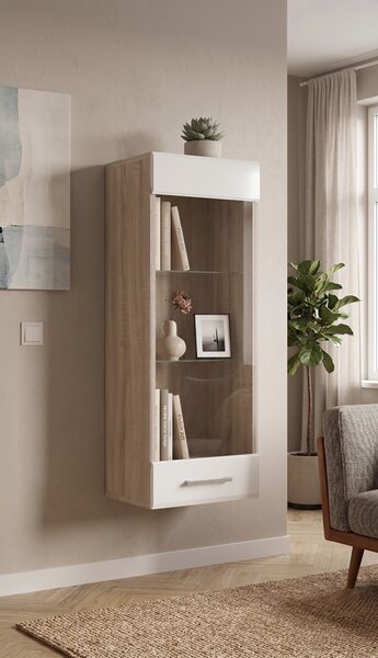 Szafka wisząca 1W Imola - Dąb Sonoma 40 cm Biały mat