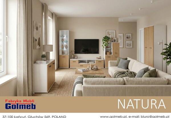 Szafka wisząca 1D Natura 80 cm Biała Dąb Cremona Torro