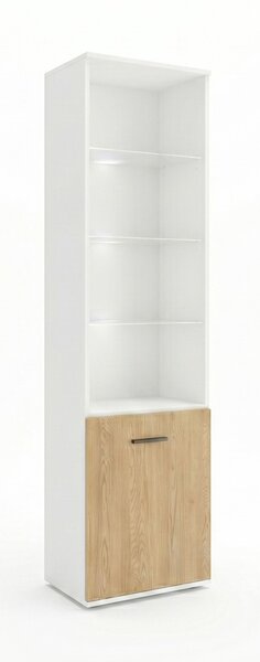 Regał 1D Natura 55 cm Biały, Dąb Cremona Torro