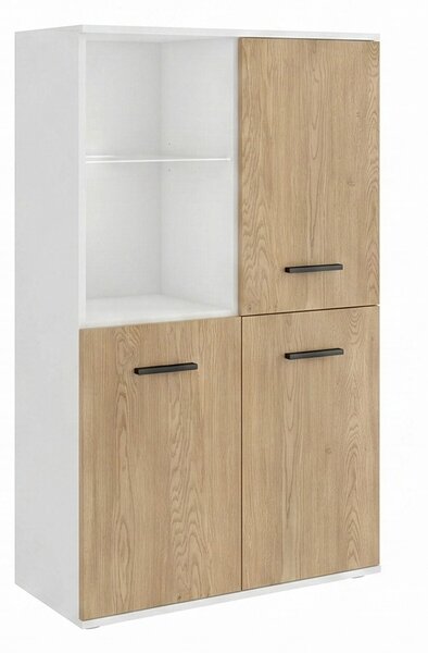 Komoda 3D Natura 80 cm Biały, Dąb Cremona Torro