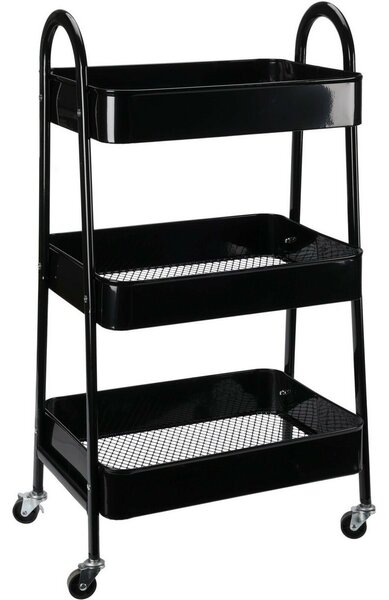 Storage Solutions Metalowy wózek kuchenny 3 półki44 x 31,5 x 79,5 cm, czarny