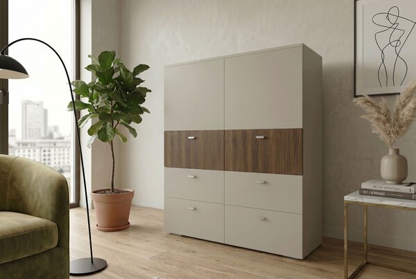 Komoda 2D4S Kaszmir, Dąb Primavera Umbra Ava 120 cm