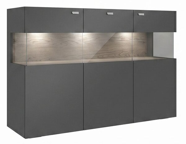 Komoda 3D Antracyt, Dąb Cremona Cannolo Terni 150 cm