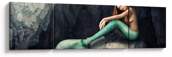Obraz - Syrenka na skale (170x50 cm)