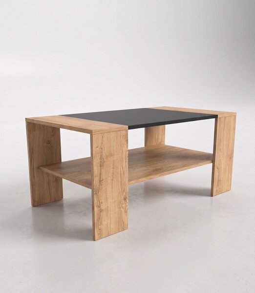 Stolik Viani do salonu 110x60 cm Dąb Wotan Czarny
