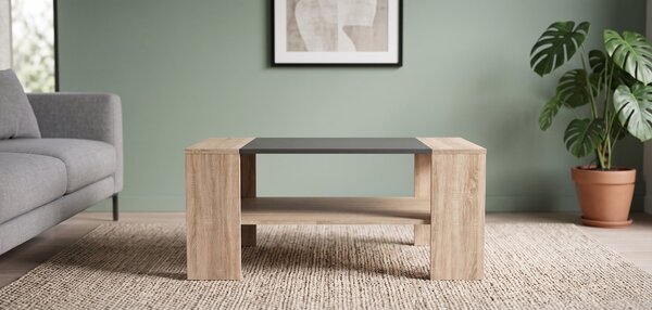Stolik Viani do salonu 110x60 cm Dąb Sonoma Czarny