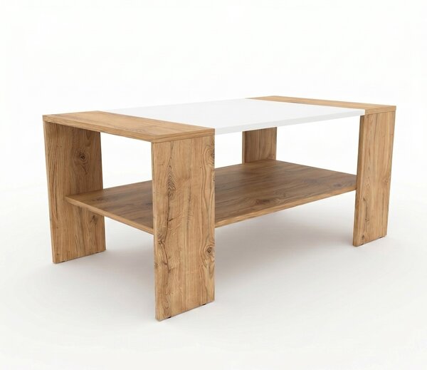 Stolik Viani do salonu 110x60 cm Dąb Wotan Biały