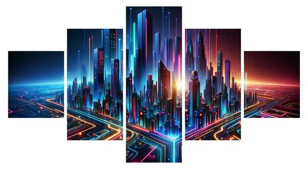 Obraz - Miasto przyszłości (125x70 cm)