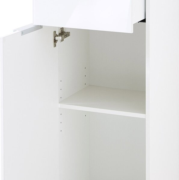 Biała wysoka szafka łazienkowa w dekorze dębu 39x112 cm Pescara – Germania