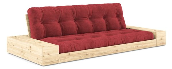 Czerwona sztruksowa rozkładana sofa 244 cm Base – Karup Design