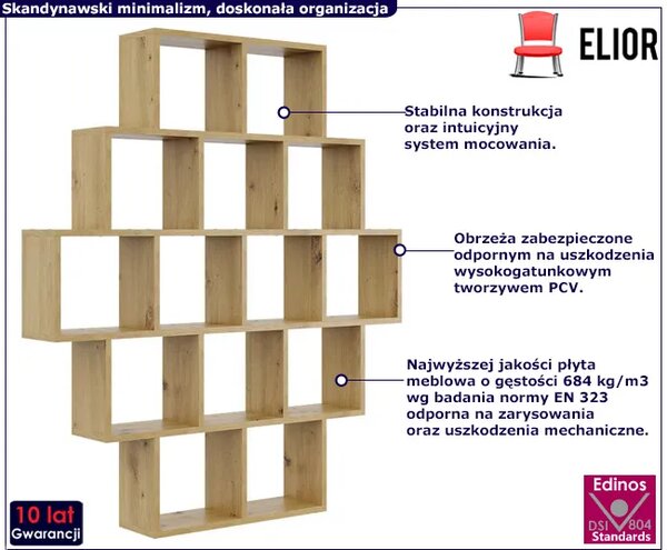 Skandynawski regał wiszący lub stojący dąb artisan Z1-A21
